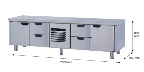 Porkka - Grillkylbänk GNL -  Kylaggregat, 4 Moduler - Mått: 2060 x 650 x 650mm - 13