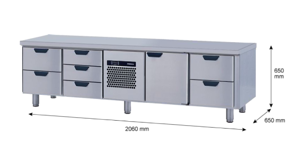 Porkka - Grillkylbänk GNL -  Kylaggregat, 4 Moduler - Mått: 2060 x 650 x 650mm - 47