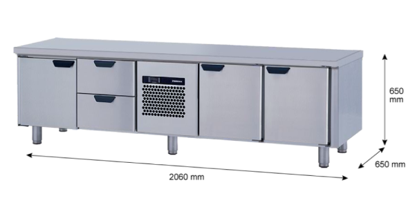 Porkka - Grillkylbänk GNL -  Kylaggregat, 4 Moduler - Mått: 2060 x 650 x 650mm - 10