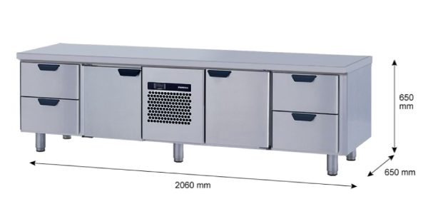 Porkka - Grillkylbänk GNL -  Kylaggregat, 4 Moduler - Mått: 2060 x 650 x 650mm - 29