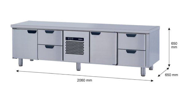 Porkka - Grillkylbänk GNL -  Kylaggregat, 4 Moduler - Mått: 2060 x 650 x 650mm - 11