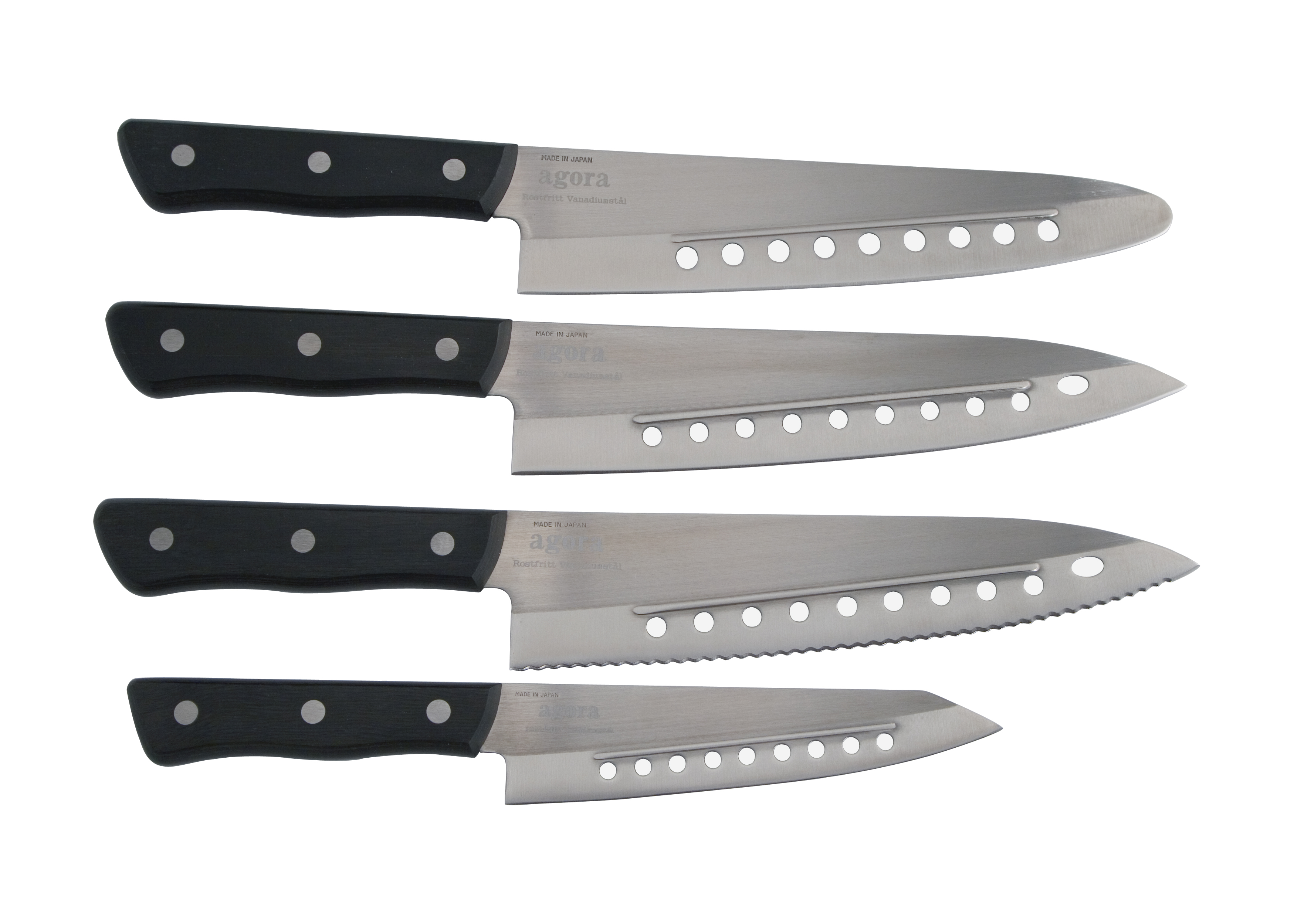 Kockkniv rund spets, blad 20 cm