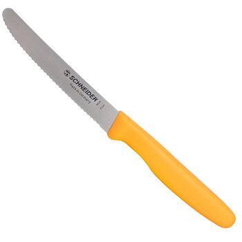 Snitt- och allkniv vågtandad, gul 110 mm