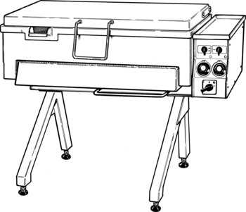 Fribergs - Stekbord - FBLB40D/20 - Sidopip 4-ben Fast Höjd - Arbetsyta 720x550x120mm