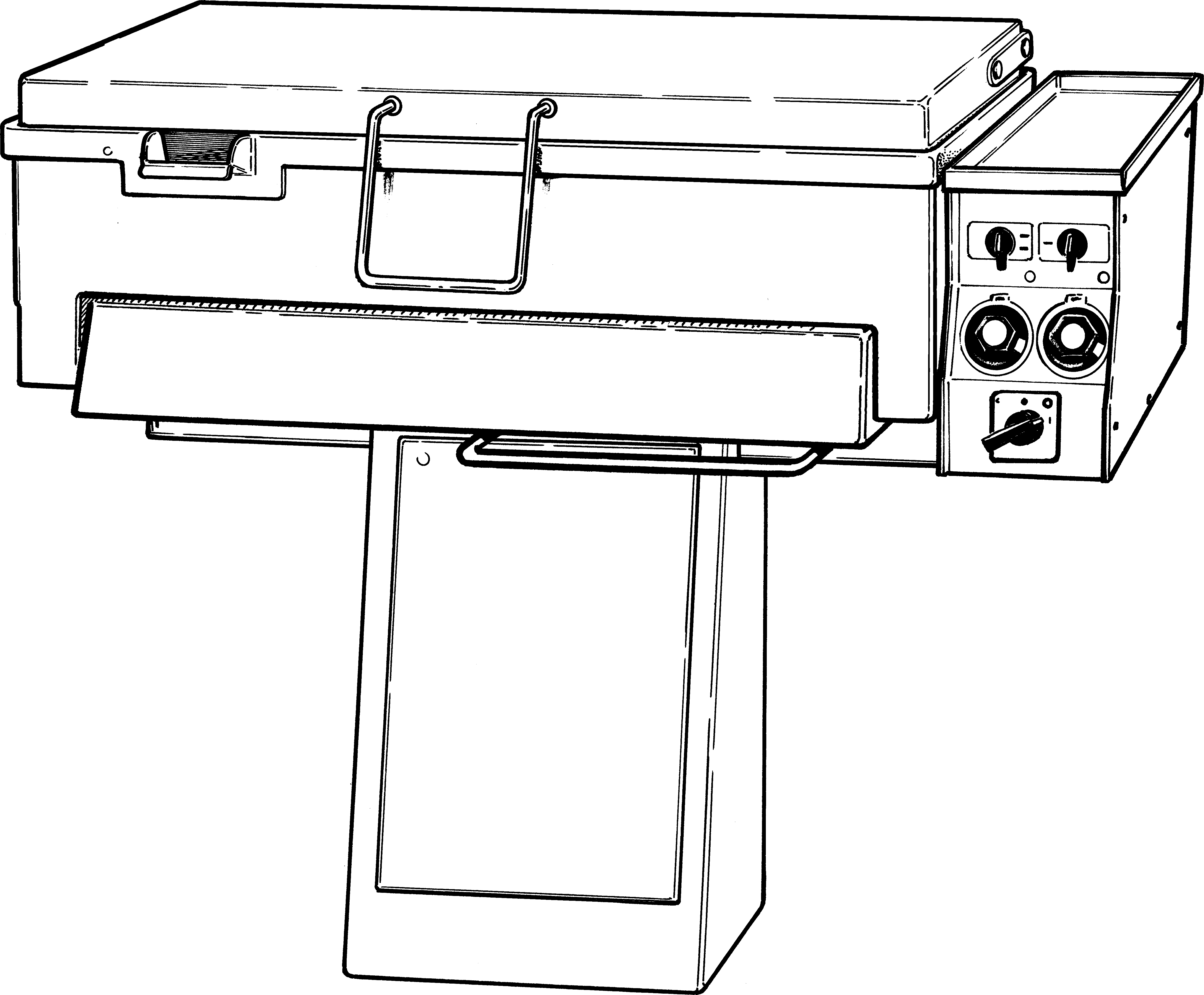 Fribergs - Stekbord - FBLB55/2 - Sidopip Pelarfot Fast Höjd - Arbetsyta 1000x550x65mm