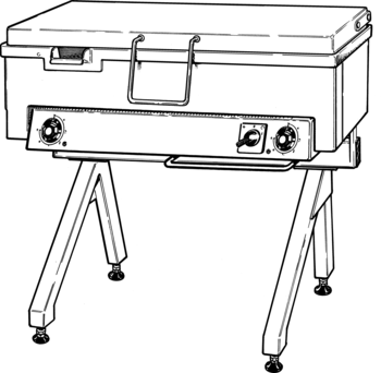Fribergs - Stekbord - FBL55D/20 - Sidopip 4-ben Fast Höjd - Arbetsyta 1000x550x120mm