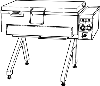 Fribergs - Stekbord - FBLB55D/20 - Sidopip 4-ben Fast Höjd - Arbetsyta 1000x550x120mm