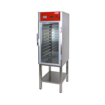 GastroTeknik - Värmeskåp med fläkt - 470 x 645 x 1600 mm - En glasdörr - 12 gejderpar för GN 1/1