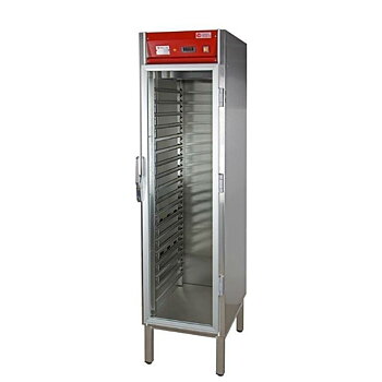 GastroTeknik - Värmeskåp med fläkt - 470 x 680 x 1890 mm - En glasdörr - Genomgående modell - 18 gejderpar för GN 1/1
