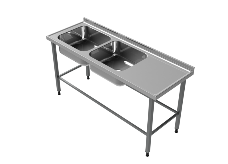 Molins Rostfri bänk med DE-55 och DE-55 650mm djup