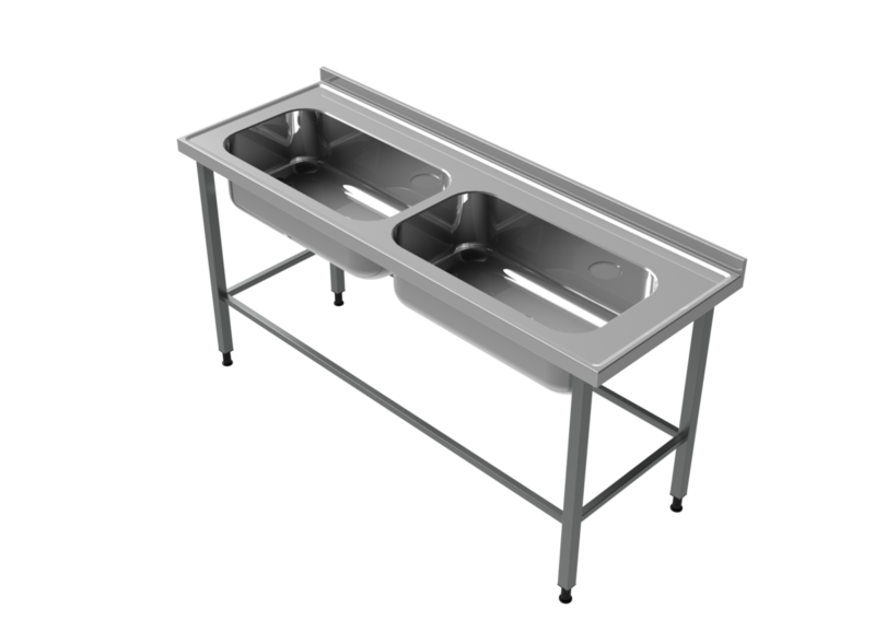Molins Rostfri bänk med DE-76 och DE-76 650mm djup