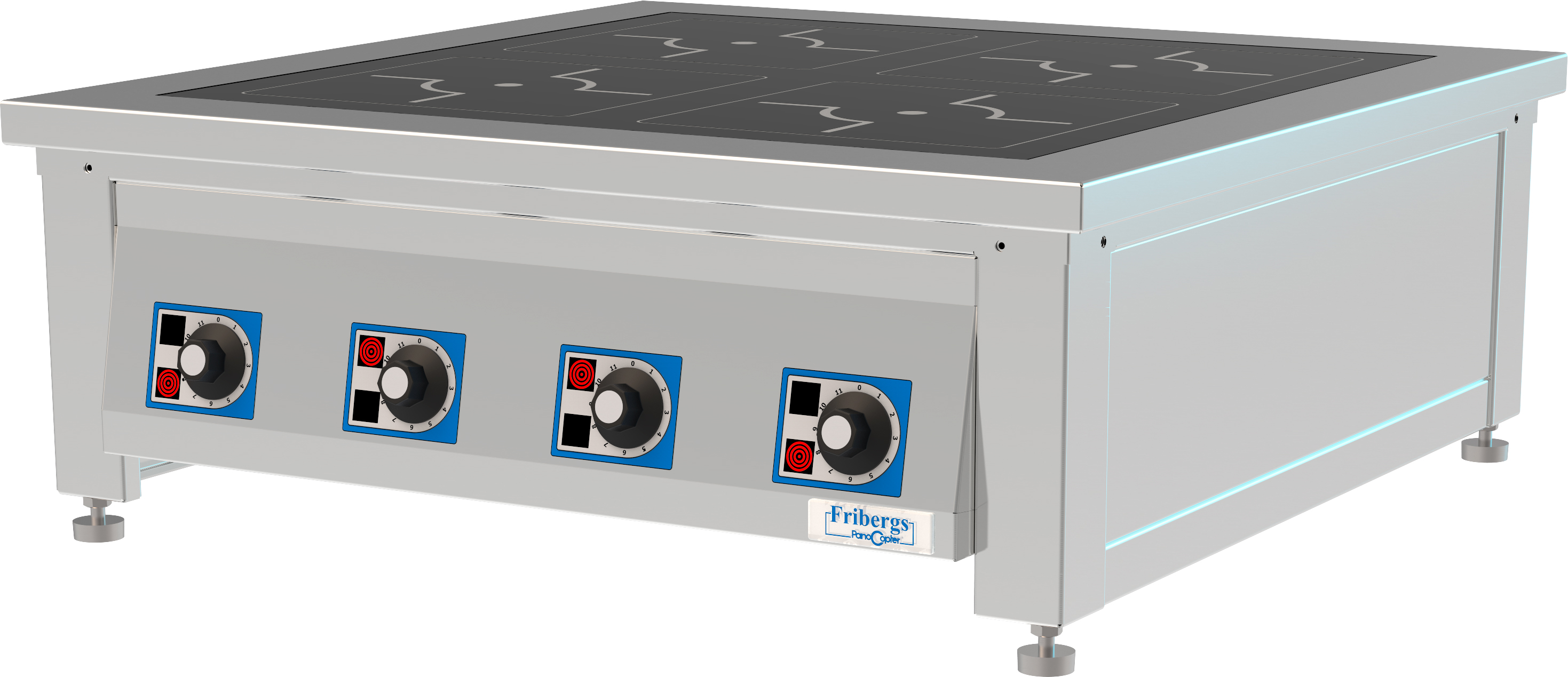 Fribergs - Induktionsspis - FSIB4029 Pro - 4 plattor 20kW - Arbetsyta 4 zoner 250x250mm