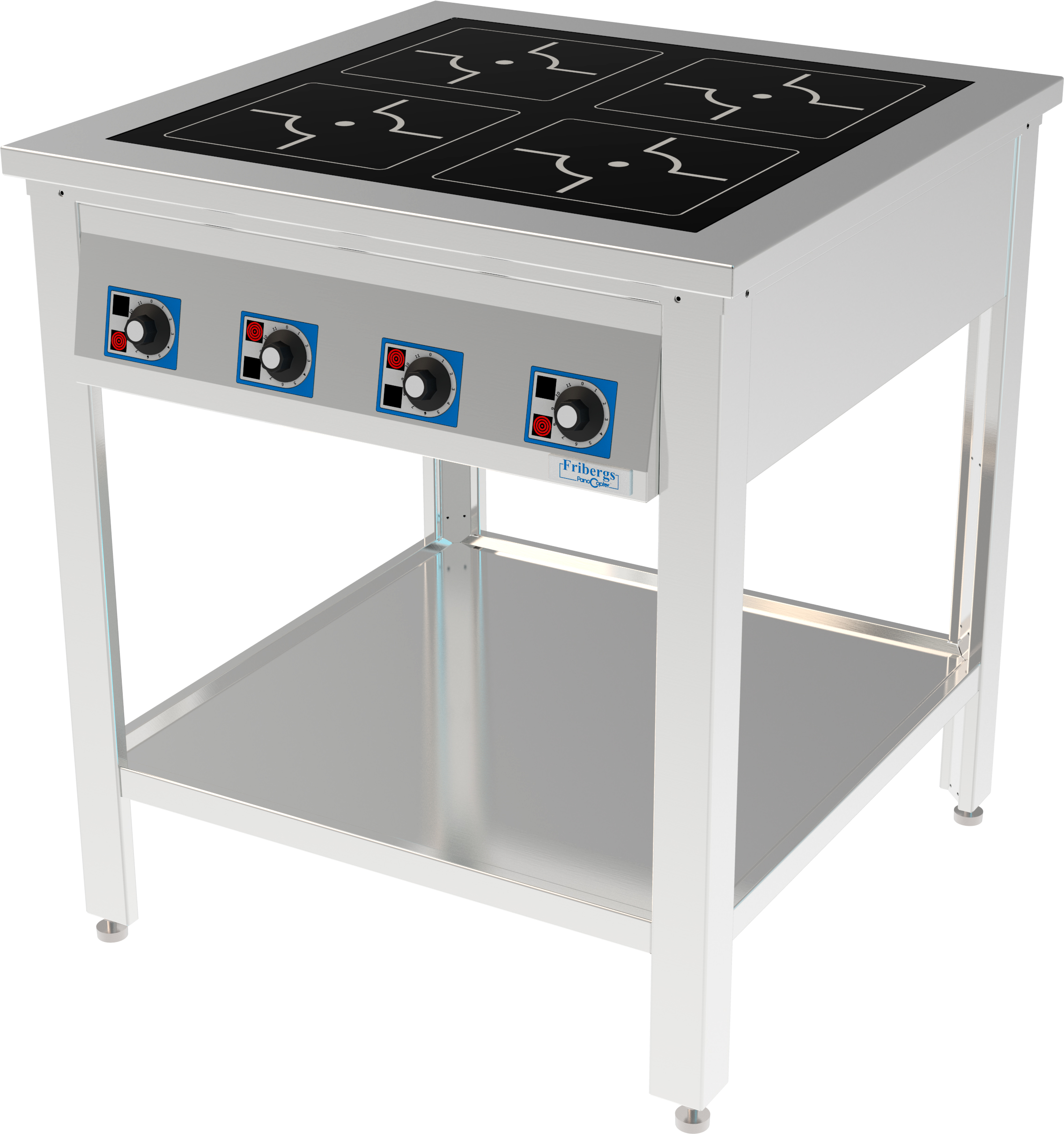 Fribergs - Induktionsspis - FSI4090 Pro - 4 zoner Standard 14kW - Arbetsyta 4 zoner 250x250mm