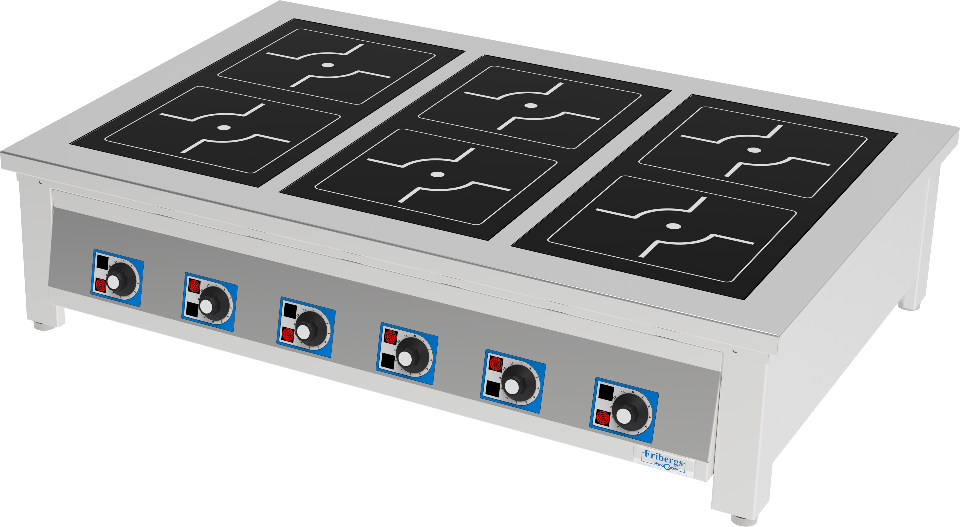 Fribergs - Induktionsspis - FSIB6029 Pro - 6 plattor 30kW - Arbetsyta 6 zoner 250x250mm
