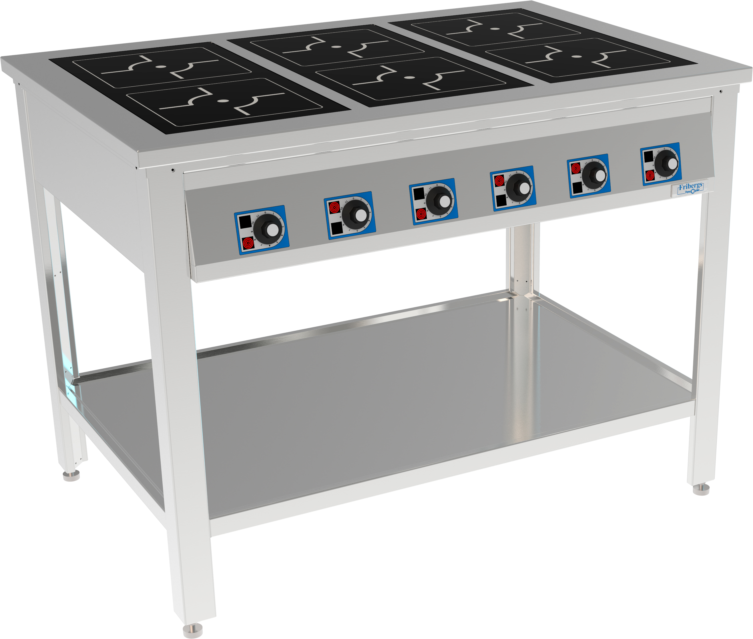 Fribergs - Induktionsspis - FSI6090 Pro - 6 plattor 21kW - Arbetsyta 6 zoner 250x250mm