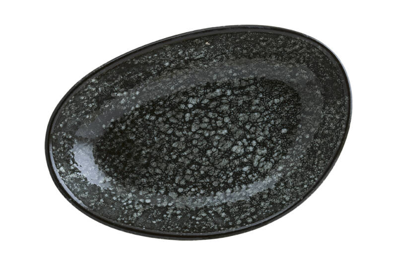 Cosmos Black - Skål oval 15cm, organisk form 12-pack