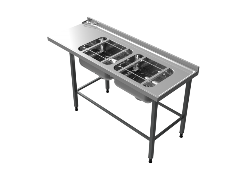 Molins Inmatningsbänk med 2 x DE-52 650mm djup