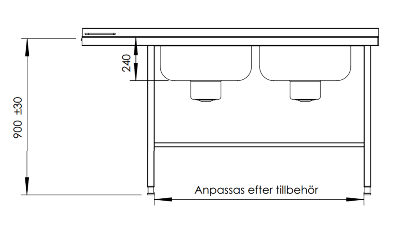 Molins Inmatningsbänk med 2 x DE-52 650mm djup - 3
