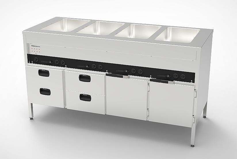 Elektrotermo - Värmeri - VSL 1600-42 - 4 st Bassänger - 2 x 2 Lådor - 2 Underskåp