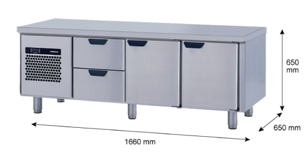 Porkka - Grillkylbänk GNL - Kylaggregat, 3 Moduler - Mått: 1660 x 650 x 650 mm - 10