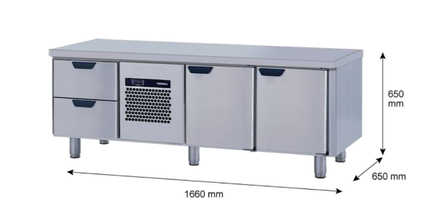 Porkka - Grillkylbänk GNL - Kylaggregat, 3 Moduler - Mått: 1660 x 650 x 650 mm - 34