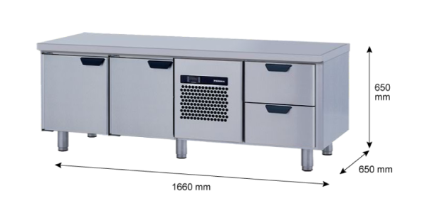 Porkka - Grillkylbänk GNL - Kylaggregat, 3 Moduler - Mått: 1660 x 650 x 650 mm - 53