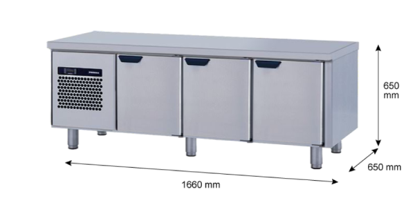 Porkka - Grillkylbänk GNL - Kylaggregat, 3 Moduler - Mått: 1660 x 650 x 650 mm