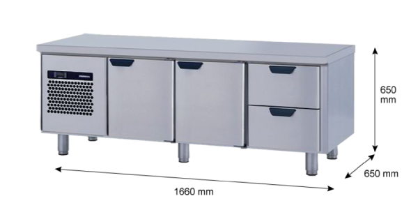 Porkka - Grillkylbänk GNL - Kylaggregat, 3 Moduler - Mått: 1660 x 650 x 650 mm - 2
