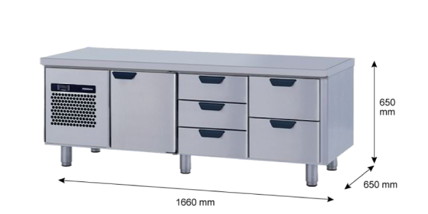 Porkka - Grillkylbänk GNL - Kylaggregat, 3 Moduler - Mått: 1660 x 650 x 650 mm - 8