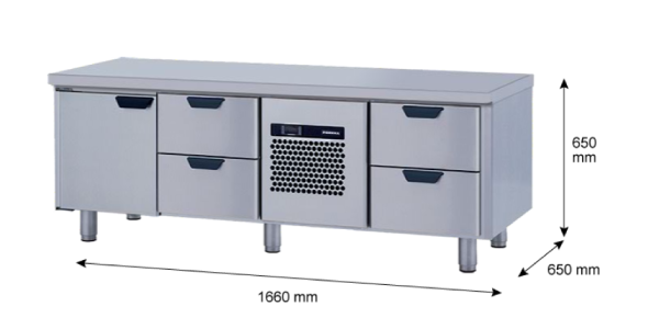 Porkka - Grillkylbänk GNL - Kylaggregat, 3 Moduler - Mått: 1660 x 650 x 650 mm - 56