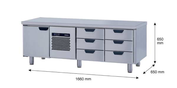 Porkka - Grillkylbänk GNL - Kylaggregat, 3 Moduler - Mått: 1660 x 650 x 650 mm - 33
