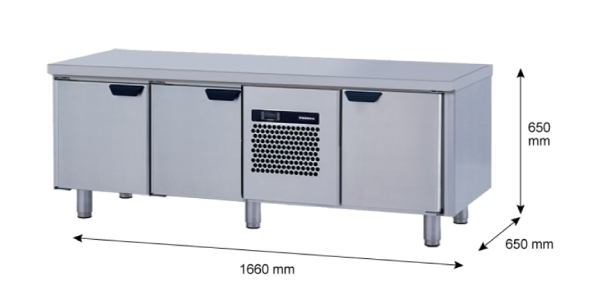 Porkka - Grillkylbänk GNL - Kylaggregat, 3 Moduler - Mått: 1660 x 650 x 650 mm - 52