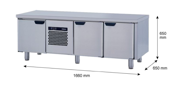 Porkka - Grillkylbänk GNL - Kylaggregat, 3 Moduler - Mått: 1660 x 650 x 650 mm - 25