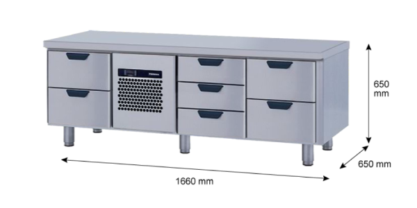 Porkka - Grillkylbänk GNL - Kylaggregat, 3 Moduler - Mått: 1660 x 650 x 650 mm - 41
