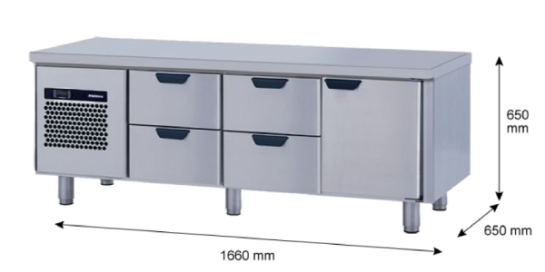 Porkka - Grillkylbänk GNL - Kylaggregat, 3 Moduler - Mått: 1660 x 650 x 650 mm - 13