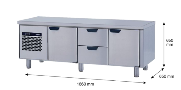 Porkka - Grillkylbänk GNL - Kylaggregat, 3 Moduler - Mått: 1660 x 650 x 650 mm - 4