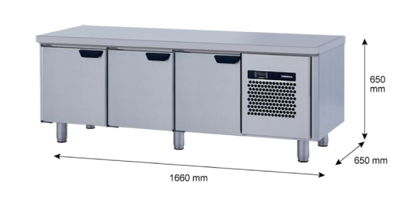 Porkka - Grillkylbänk GNL - Kylaggregat, 3 Moduler - Mått: 1660 x 650 x 650 mm - 79