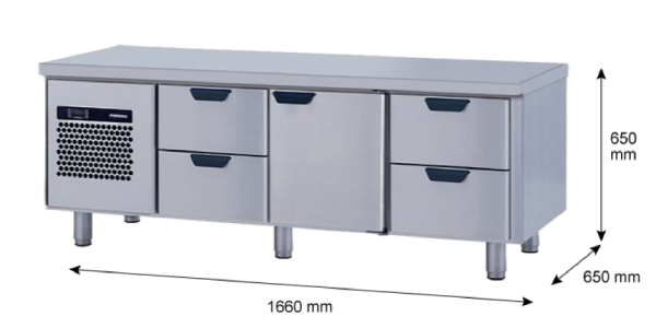 Porkka - Grillkylbänk GNL - Kylaggregat, 3 Moduler - Mått: 1660 x 650 x 650 mm - 11