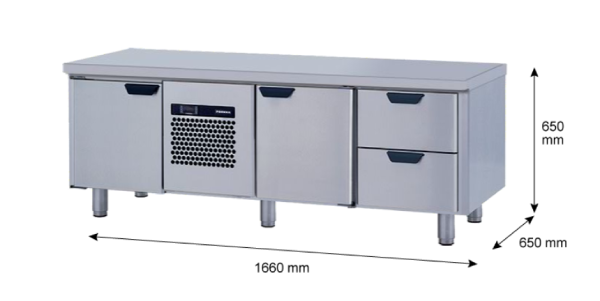 Porkka - Grillkylbänk GNL - Kylaggregat, 3 Moduler - Mått: 1660 x 650 x 650 mm - 26