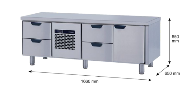 Porkka - Grillkylbänk GNL - Kylaggregat, 3 Moduler - Mått: 1660 x 650 x 650 mm - 37