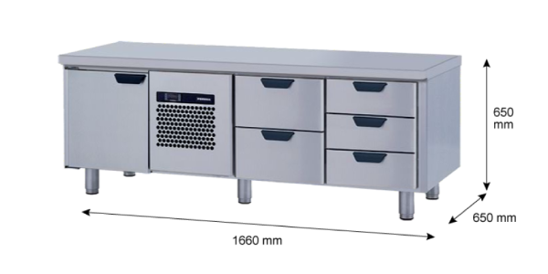 Porkka - Grillkylbänk GNL - Kylaggregat, 3 Moduler - Mått: 1660 x 650 x 650 mm - 30