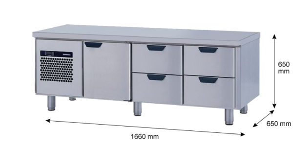 Porkka - Grillkylbänk GNL - Kylaggregat, 3 Moduler - Mått: 1660 x 650 x 650 mm - 5