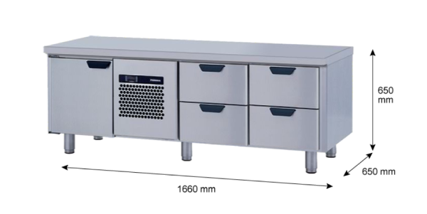 Porkka - Grillkylbänk GNL - Kylaggregat, 3 Moduler - Mått: 1660 x 650 x 650 mm - 29