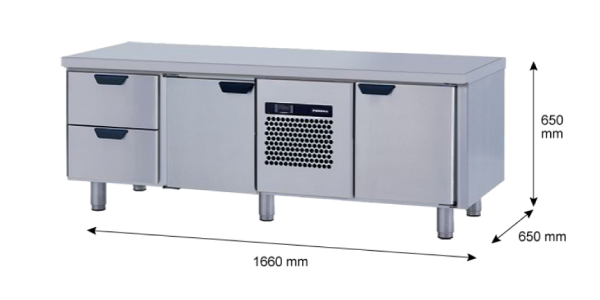 Porkka - Grillkylbänk GNL - Kylaggregat, 3 Moduler - Mått: 1660 x 650 x 650 mm - 61