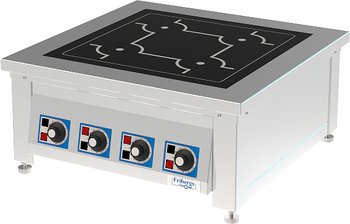 Fribergs - Bänkspis Induktion - FSITB4029 Pro - 4 zoner 14kW - Arbetsyta 4 zoner 220x220mm