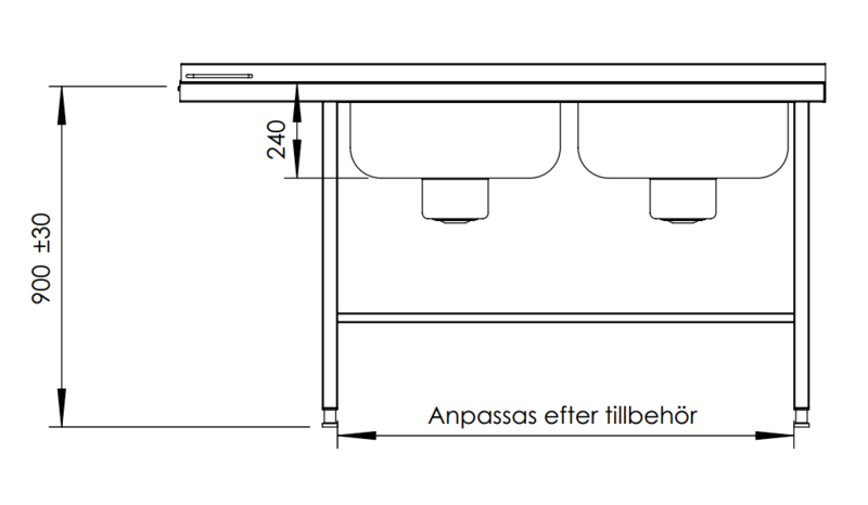 Molins Inmatningsbänk med 2 x DE-55 650mm djup - 3