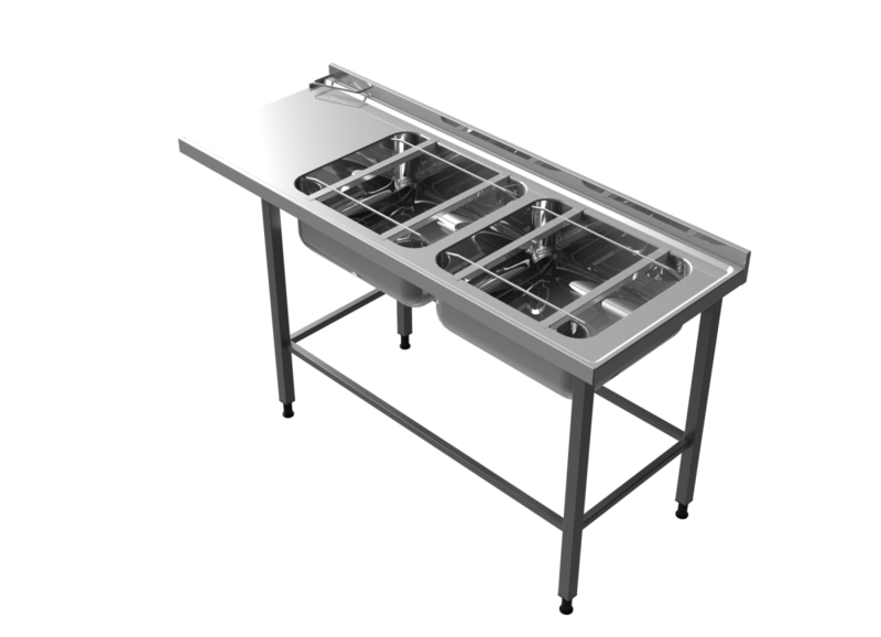 Molins Inmatningsbänk med 2 x DE-55 650mm djup