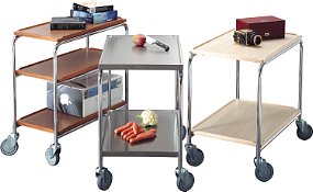 Hallins - Rullbord - Rostfri - 2 Hyllor - Skivmått 550 x 900 - Höjd 820 mm