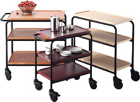Hallins - Serveringsbord - Teak - 3 Hyllor - Skivmått 400 x 600 - Höjd 810 mm