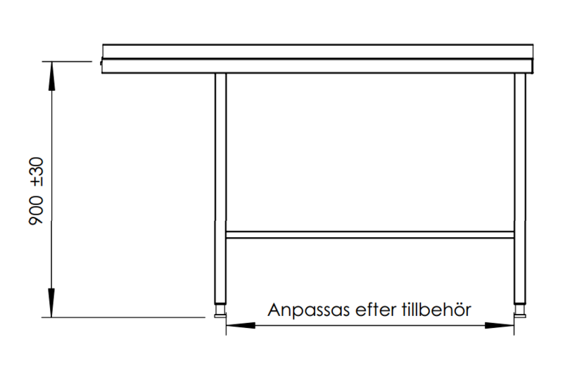Molins Utmatningsbänk 650mm djup - 3